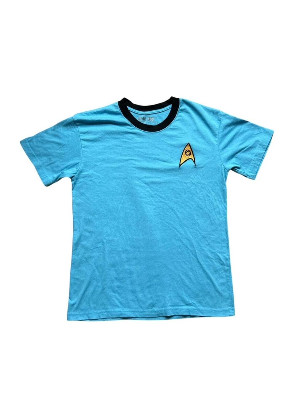 Star Trek Badge T-shirt Blue Size M Spock 2023 Tee